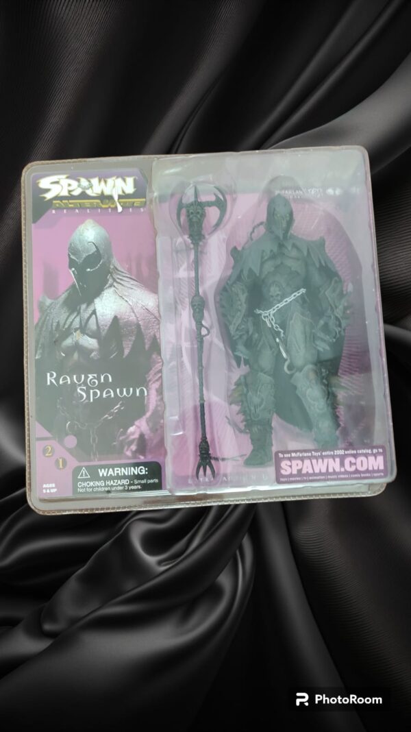 Raven Spawn series 21, Figura de colección vintage de la marca Mcfarlane Toys, Spawn Alternate Realities.