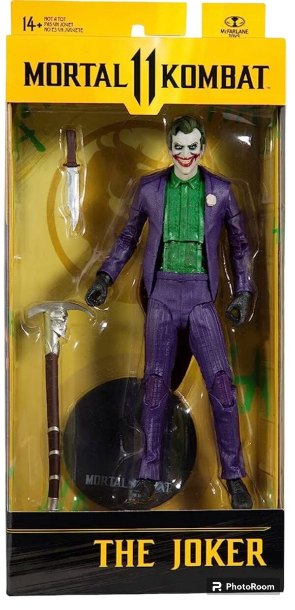 Figura de colección del Joker, aquel mítico villano que marco la historia de los cómics de DC, figura de la marca Mcfarlane Toys.