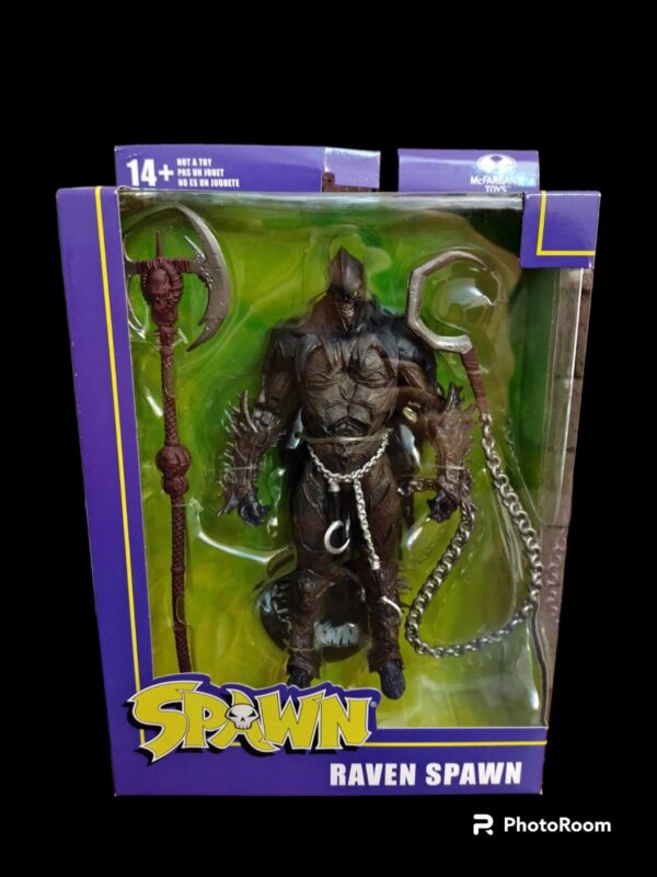 Figura de Raven Spawn de la marca Mcfarlane Toys, nueva versión.